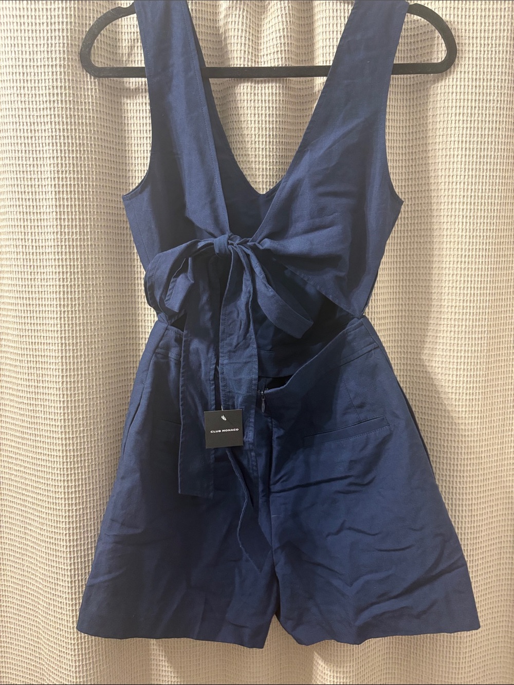 Club Monaco Navy Tie-Waist Sleeveless Romper nwt 198 retail
